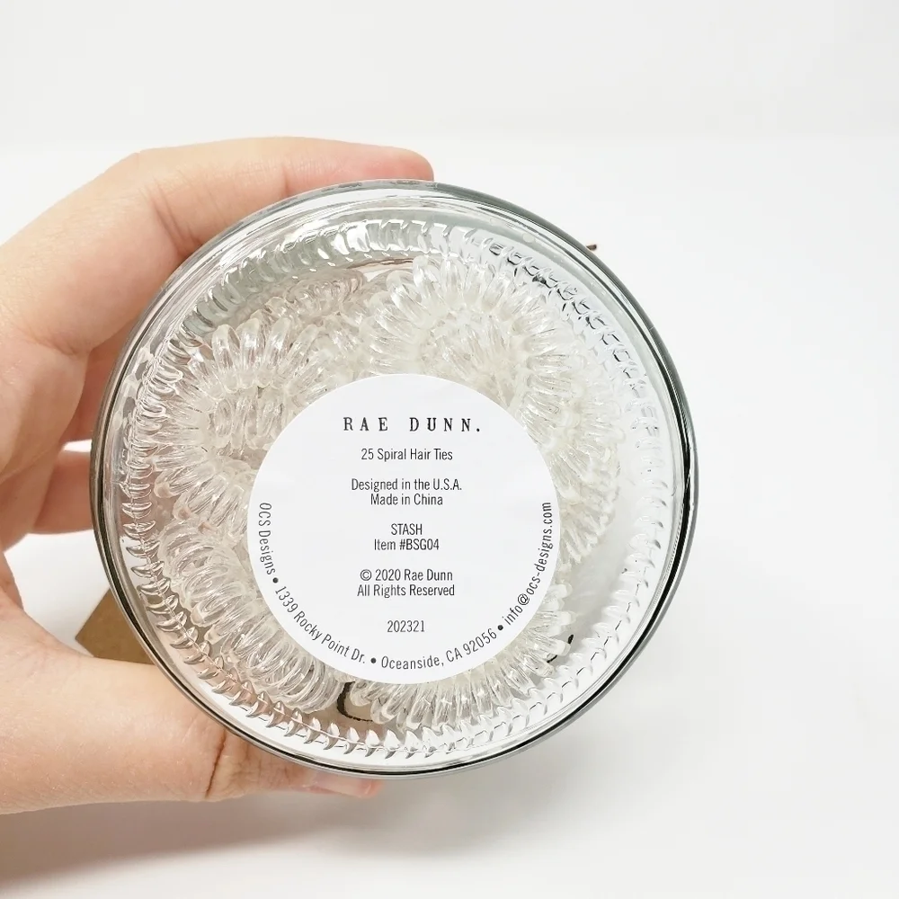 RAE DUNN STASH hair ties jar container cellar